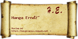 Hanga Ernő névjegykártya